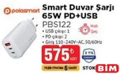 POLOSMART SMART DUVAR ŞARJLI 65 W PD+USB PBS122
